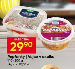 Hruška Pepřenky Vejce v aspiku nabídka