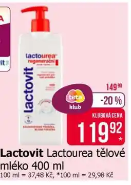 Teta Lactovit Lactourea tělové mléko 400 ml nabídka