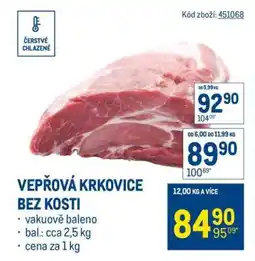 Makro Vepřová krkovice bez kosti nabídka