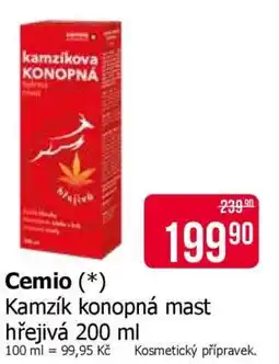 Teta Cemio Kamzík konopná mast hřejivá 200 ml nabídka