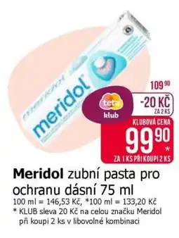 Teta Meridol zubní pasta pro ochranu dásní 75 ml nabídka