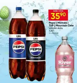 Hruška Pepsi Mirinda 7UP, Mountain Dew nabídka