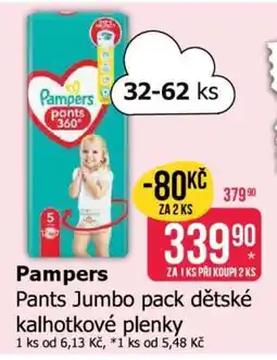 Teta Pampers Pants Jumbo Pack dětské kalhotkové plenky nabídka