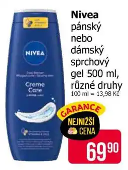 Teta Nivea pánský nebo dámský sprchový gel 500 ml nabídka