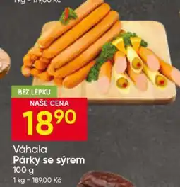 Hruška Váhala Párky se sýrem nabídka