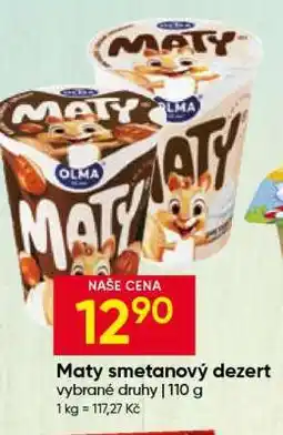 Hruška MATY Smetanový dezert nabídka