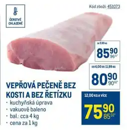 Makro Vepřová pečeně bez kosti a bez řetízku nabídka