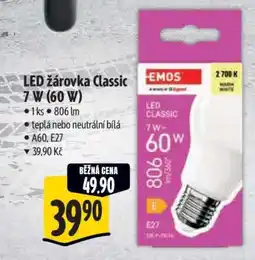 Albert LED žárovka Classic 7 W (60 W) nabídka