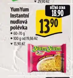 Albert Yum yum instantní polévka nabídka