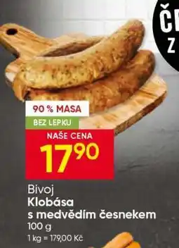 Hruška BIVOJ Klobása s medvědím česnekem nabídka