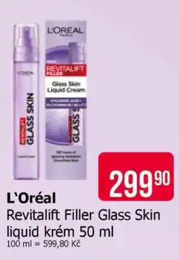 Teta L'Oréal Revitalift Filler Glass Skin liquid krém 50 ml nabídka