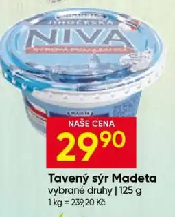 Hruška Tavený sýr Madeta nabídka