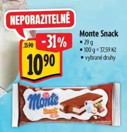 Albert Monte snack nabídka