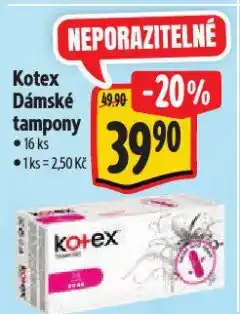 Albert Kotex dámské tampony nabídka