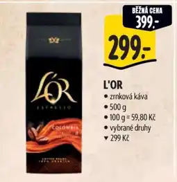 Albert L’OR zrnková káva nabídka