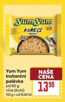 Billa Yum Yum Instantní polévka nabídka