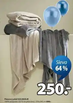 JYSK FLEECOVÝ PLÉD GULSKOLM nabídka