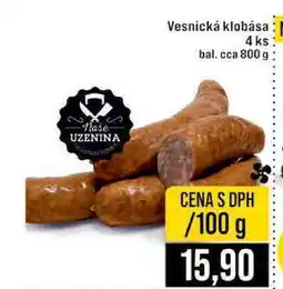 Jip Vesnická klobása 4 ks bal cca 800 g 100g nabídka