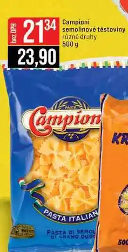 Jip Campioni semolinové těstoviny různé druhy nabídka