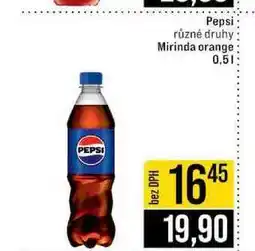 Jip Pepsi různé druhy Mirinda orange nabídka