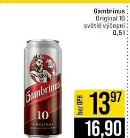 Jip Gambrinus Original 10 světlé výčepní nabídka