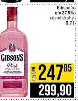 Jip Gibson's gin 37,5% různé druhy nabídka