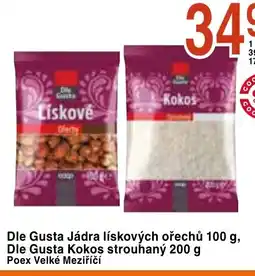 Coop hb Dle Gusta Jádra lískových ořechů, Dle Gusta Kokos strouhaný nabídka