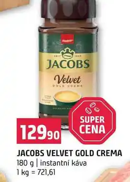 Terno JACOBS VELVET GOLD CREMA 180 g instantní káva nabídka