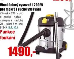 EVA Víceúčelový vysavač 1200 W pro mokré i suché vysávání nabídka
