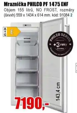EVA Mraznička PHILCO PF 1475 ENF nabídka