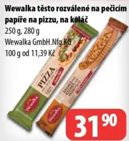 Partner Maloobchodní síť Wewalka těsto rozválené na pečicím papíře na pizzu, na koláč nabídka