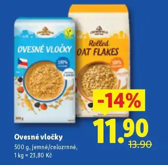 Lidl Ovesné vločky nabídka