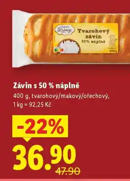Lidl Závin s 50 % náplně nabídka