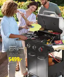 Lidl Grillmeister Plynový gril se 3 hořáky Memphis, 11 kW nabídka