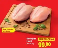 Lidl Kuřecí prsa s kostí nabídka