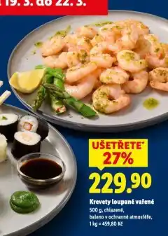 Lidl Krevety loupané vařené nabídka