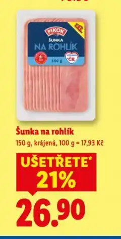 Lidl Šunka na rohlík nabídka