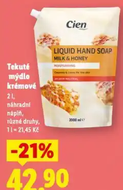 Lidl Tekuté mýdlo krémové nabídka