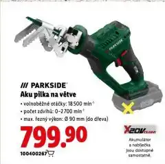 Lidl Parkside aku pilka na větve nabídka