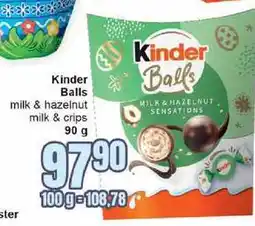 Jip Kinder Balls milk & hazelnut milk & crips nabídka