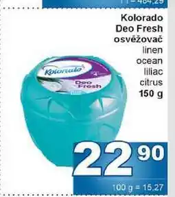 Jip Kolorado Deo Fresh osvěžovač linen ocean liliac citrus Frosh nabídka