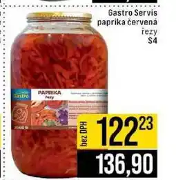 Jip Gastro Servis paprika červená řezy S4 nabídka
