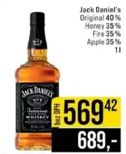 Jip Jack Daniel's Original 40% Honey 35% Fire 35% Apple 35% nabídka