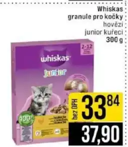 Jip Whiskas granule pro kočky hovězí junior kuřecí nabídka