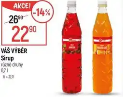 Globus VÁŠ VÝBĚR Sirup nabídka