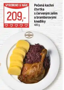 Globus Pečená kachní čtvrtka s červeným zelím a bramborovými knedlíky nabídka