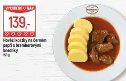 Globus Hovězí kostky na černém pepři s bramborovými knedlíky nabídka