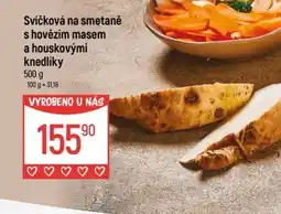 Globus Svíčková na smetaně s hovězím masem a houskovými knedlíky nabídka
