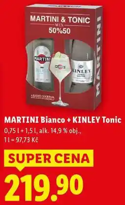 Lidl MARTINI Bianco + KINLEY Tonic, 0,75 l + 1,5 l nabídka