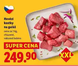 Lidl Hovězí kostky na guláš, cena za nabídka